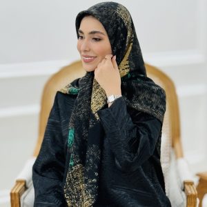 روسری زنانه نخ پنبه طرح پتینه قواره بزرگ