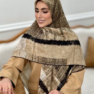 روسری زنانه نخ پنبه دوردوزی شده طرحدار