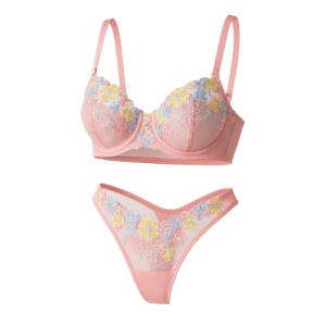 ست شورت و سوتین فنر دار ROSA کد 8509 گلدوزی